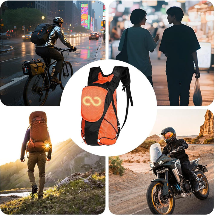 LED-Motorrad-Rucksack – Leuchtende Sicherheits-Tasche für Outdoor- und Nachtfahrten – Lumaro