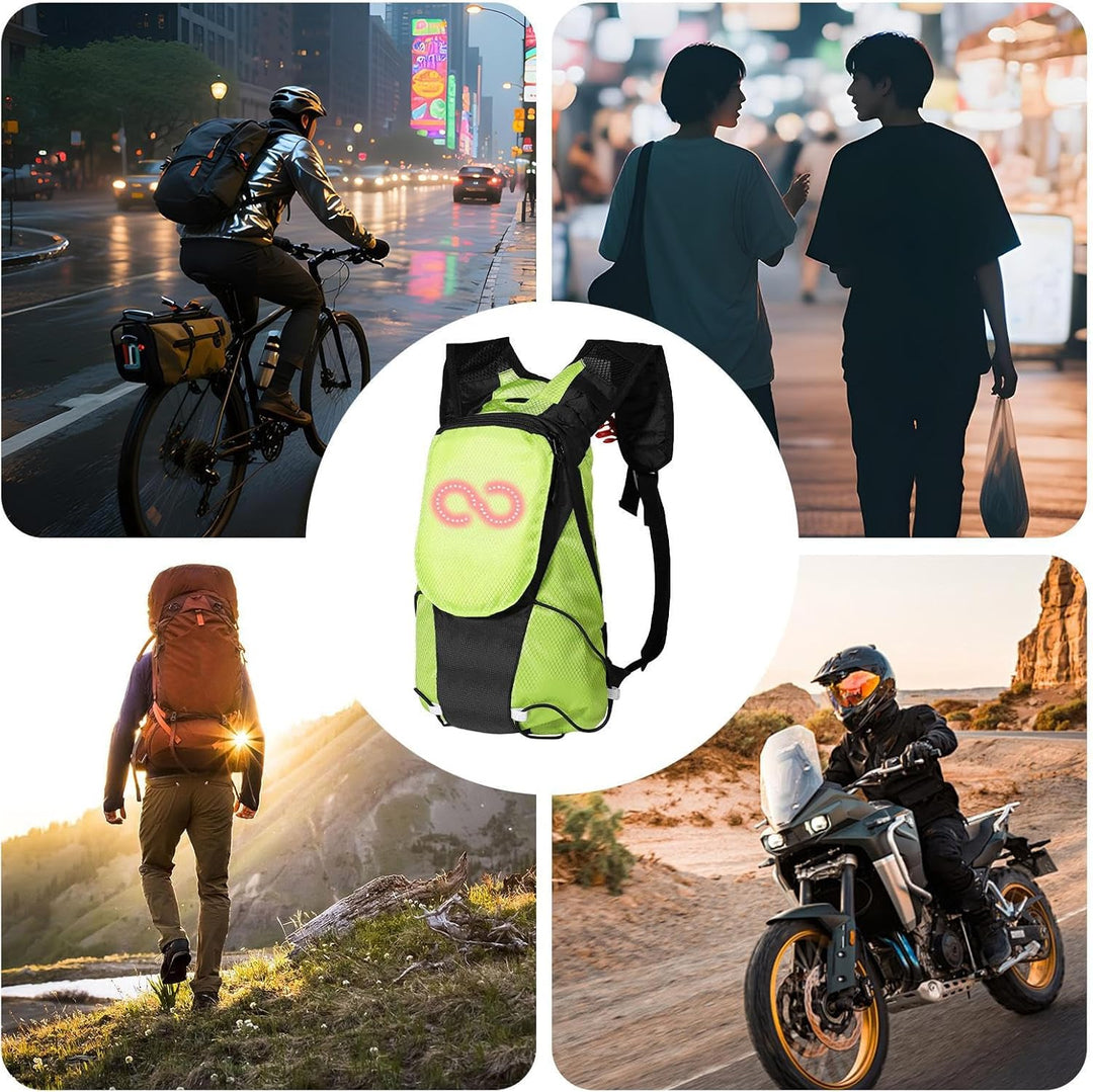 LED-Motorrad-Rucksack – Leuchtende Sicherheits-Tasche für Outdoor- und Nachtfahrten – Lumaro