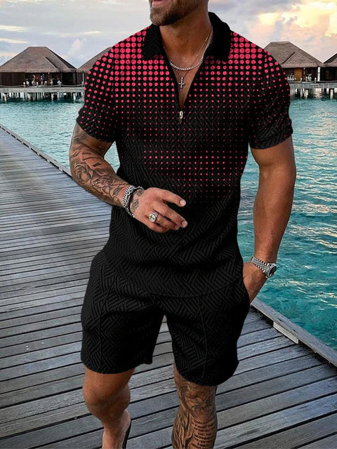 Zweiteiliges Herren Sommer Outfit mit Polo und Shorts – Damon