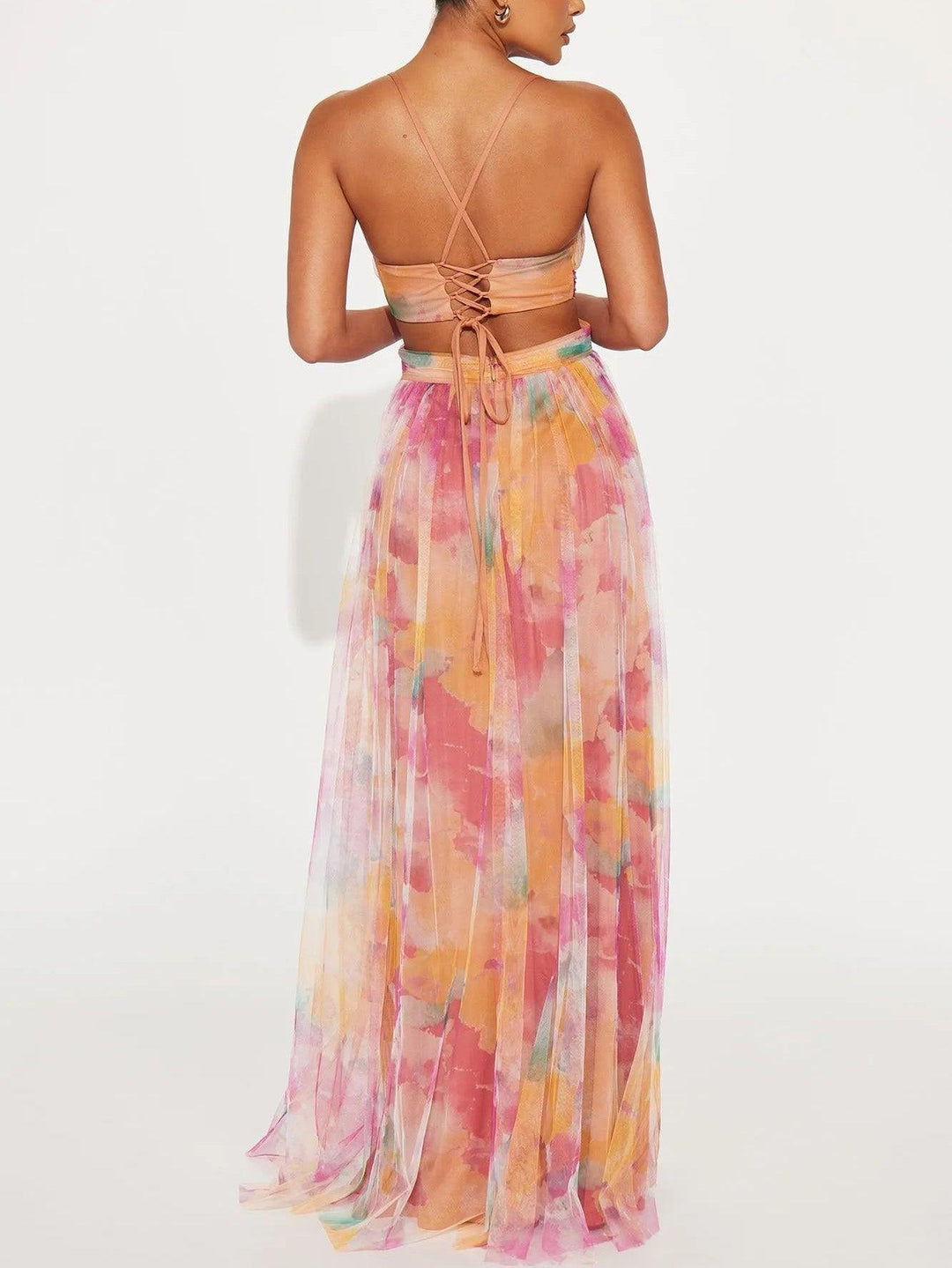 Antonia – Maxikleid Blumenprint mit V-Ausschnitt – Produktansicht 3