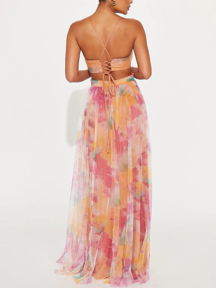 Antonia – Maxikleid Blumenprint mit V-Ausschnitt – Produktansicht 3