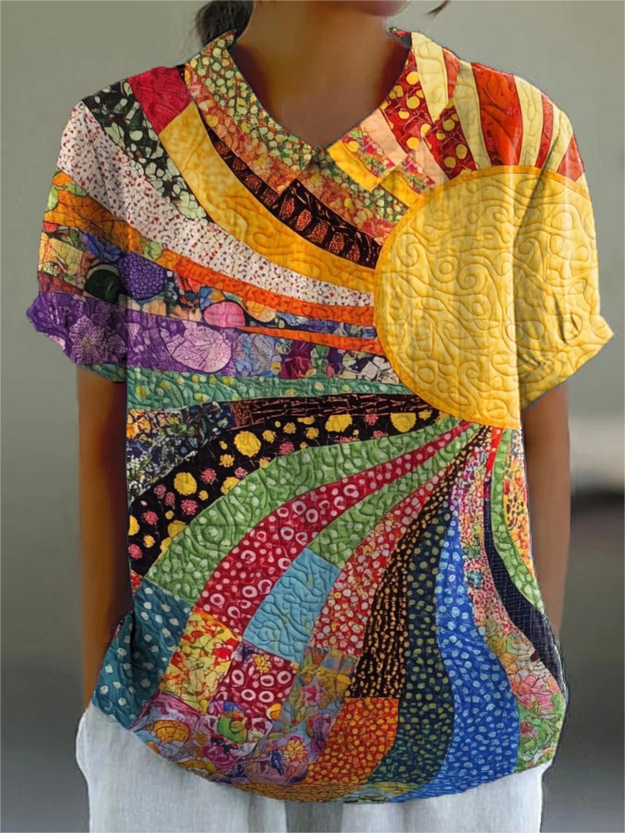 Anna-Paula – Patchwork-Bluse im Sunburst-Design – Produktansicht 1