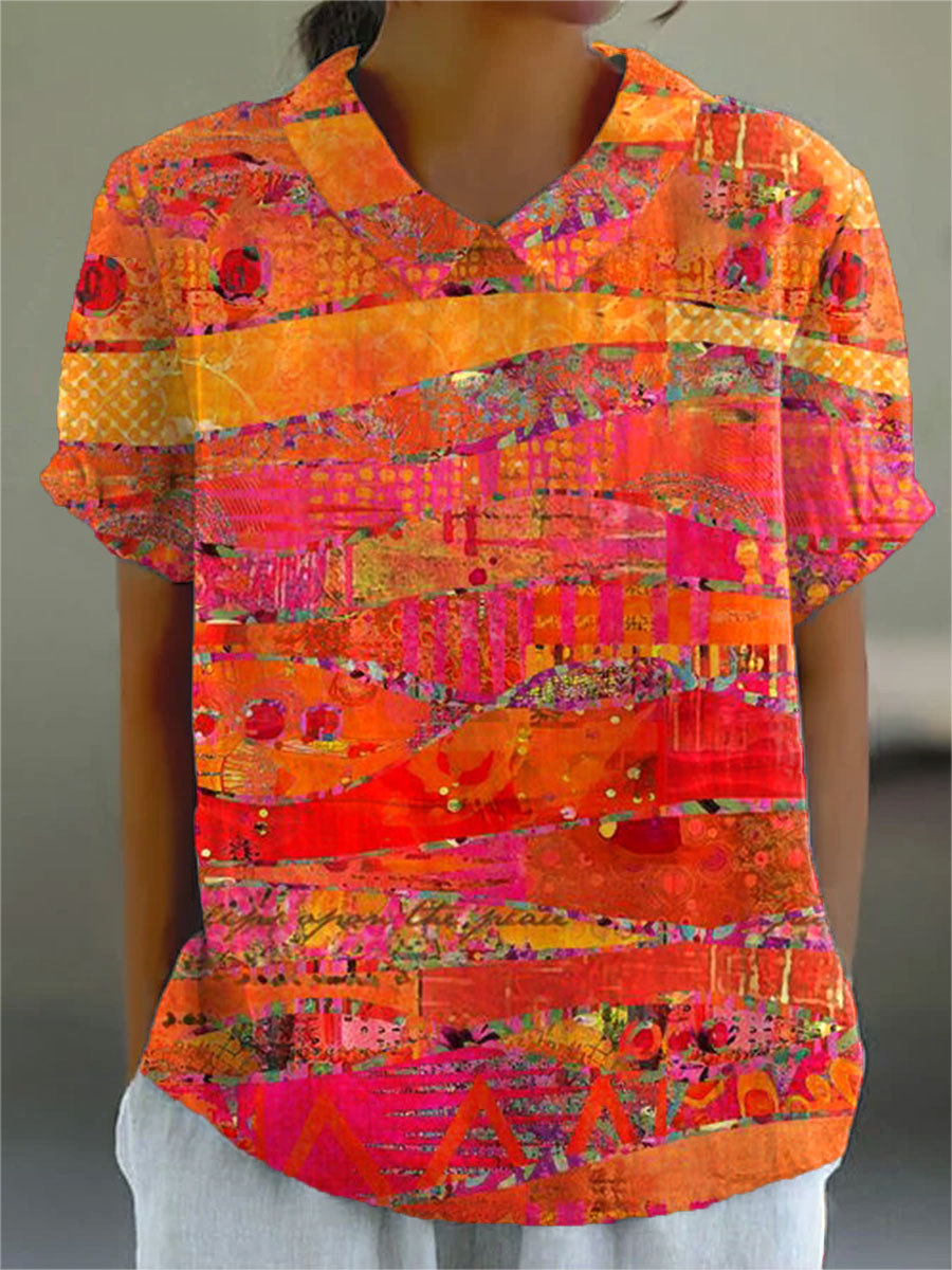 Zoé – Bluse mit abstraktem Print – Produktansicht 1