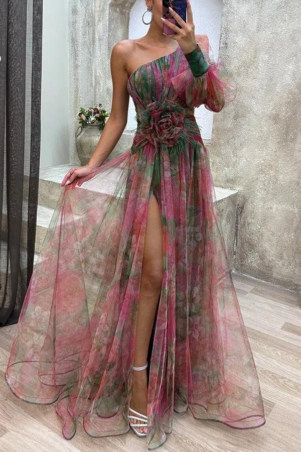 Franziska – Maxikleid plissiert mit Blumenmuster Sommerflucht – Produktansicht 2