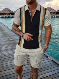 Zweiteiliges Herren Sommer Outfit mit Polo und Shorts – Damon