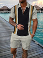 Zweiteiliges Herren Sommer Outfit mit Polo und Shorts – Damon
