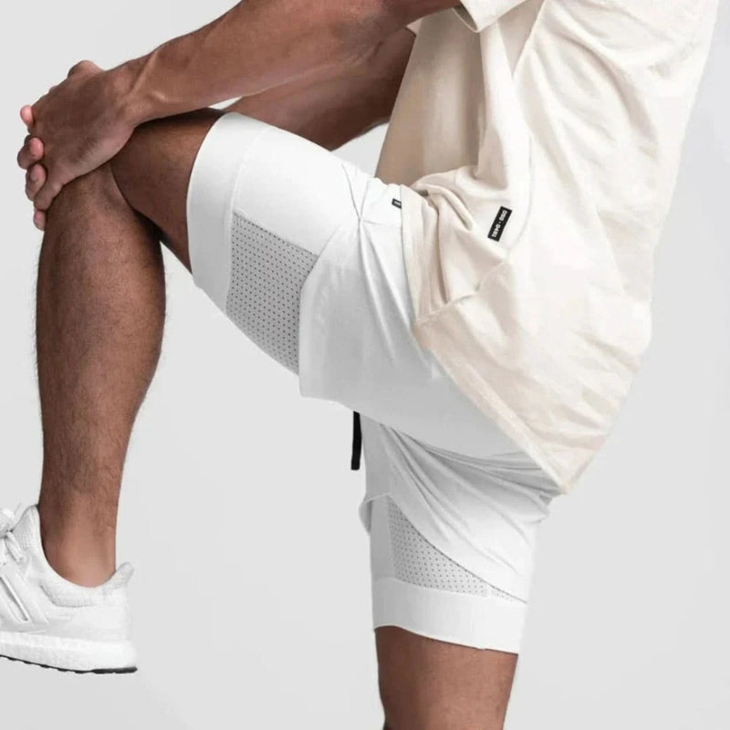 2-in-1 Herren Sportshorts atmungsaktiv mit Innenshorts Training - Noah
