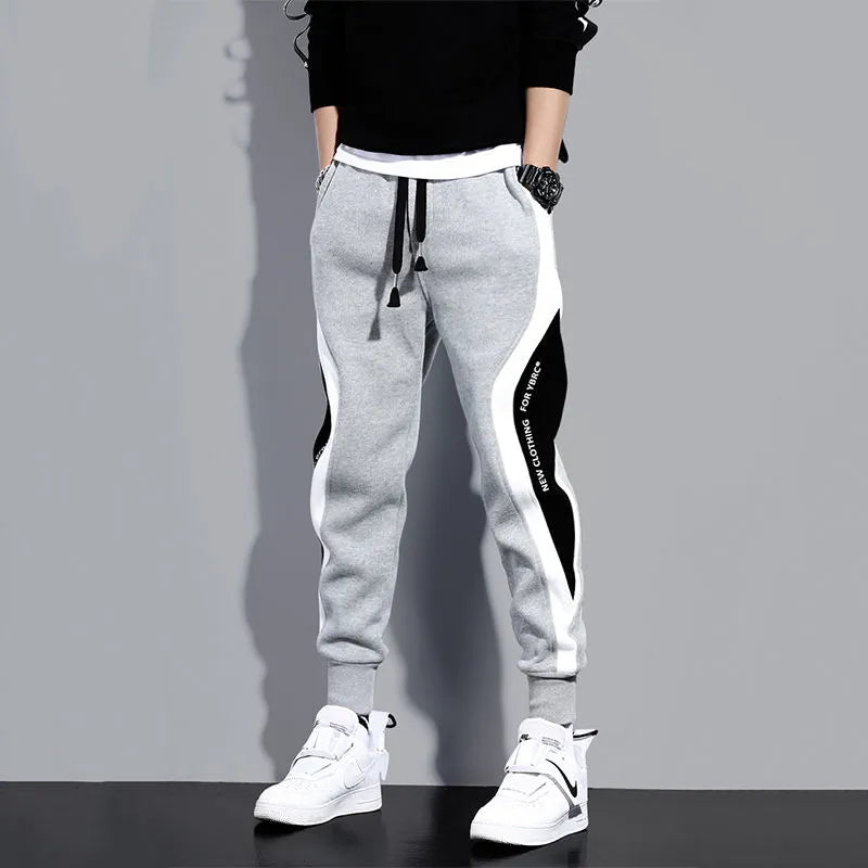 Locker Geschnittene Herren Patchwork-Joggers mit Kordelzug – Rafael