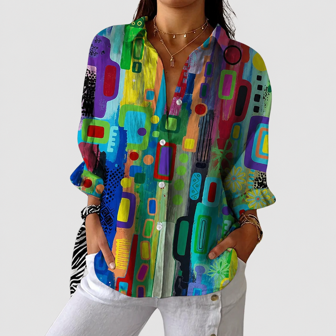 Liselotte – Leichte farbenfrohe Bluse mit Print – Produktansicht 1