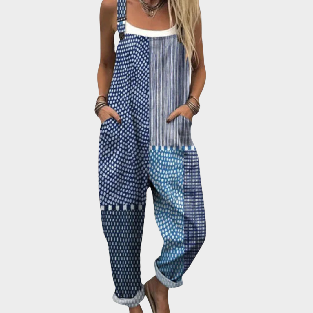 Bequeme bedruckte Latzhose – Modell 302E19 – Produktansicht 1