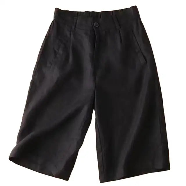 Damen Sommer-Shorts aus Leinen-Baumwolle in Knielänge – Elvira