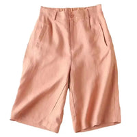 Damen Sommer-Shorts aus Leinen-Baumwolle in Knielänge – Elvira