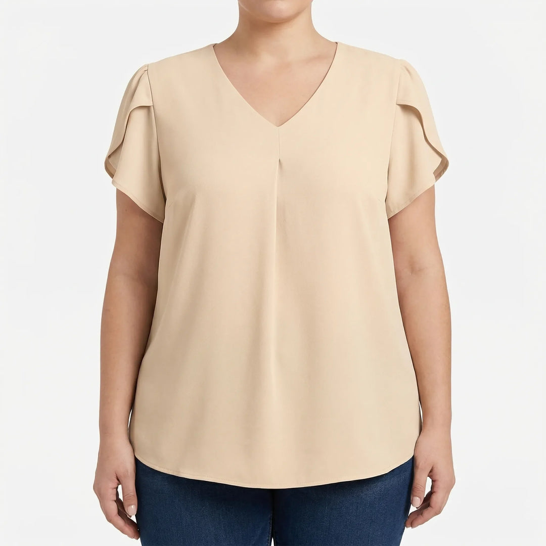 Damenbluse In Großen Größen Mit V-Ausschnitt - Rosalie