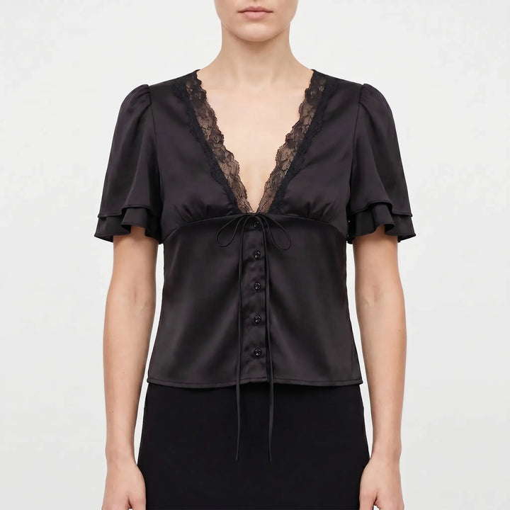 Damenbluse Mit Zierborte -  Beverly