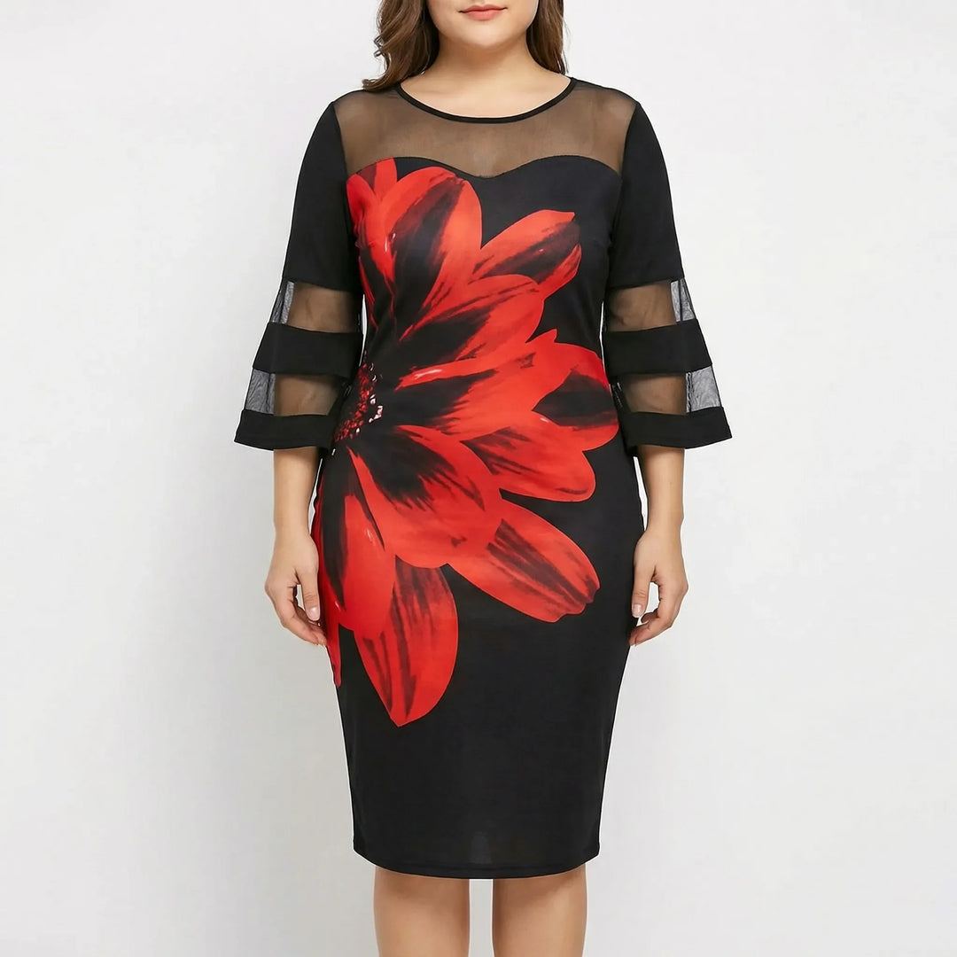Damenkleid Mit Blumenmuster In Großen Größen - Patty