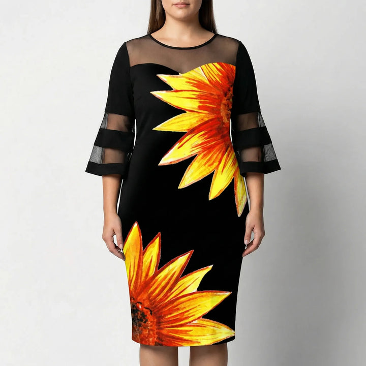 Damenkleid Mit Blumenmuster In Großen Größen - Patty