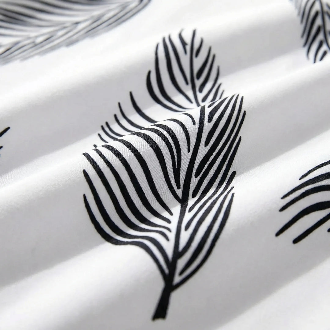 Damenkleid Weiß Mit Blätter-Print - Marion