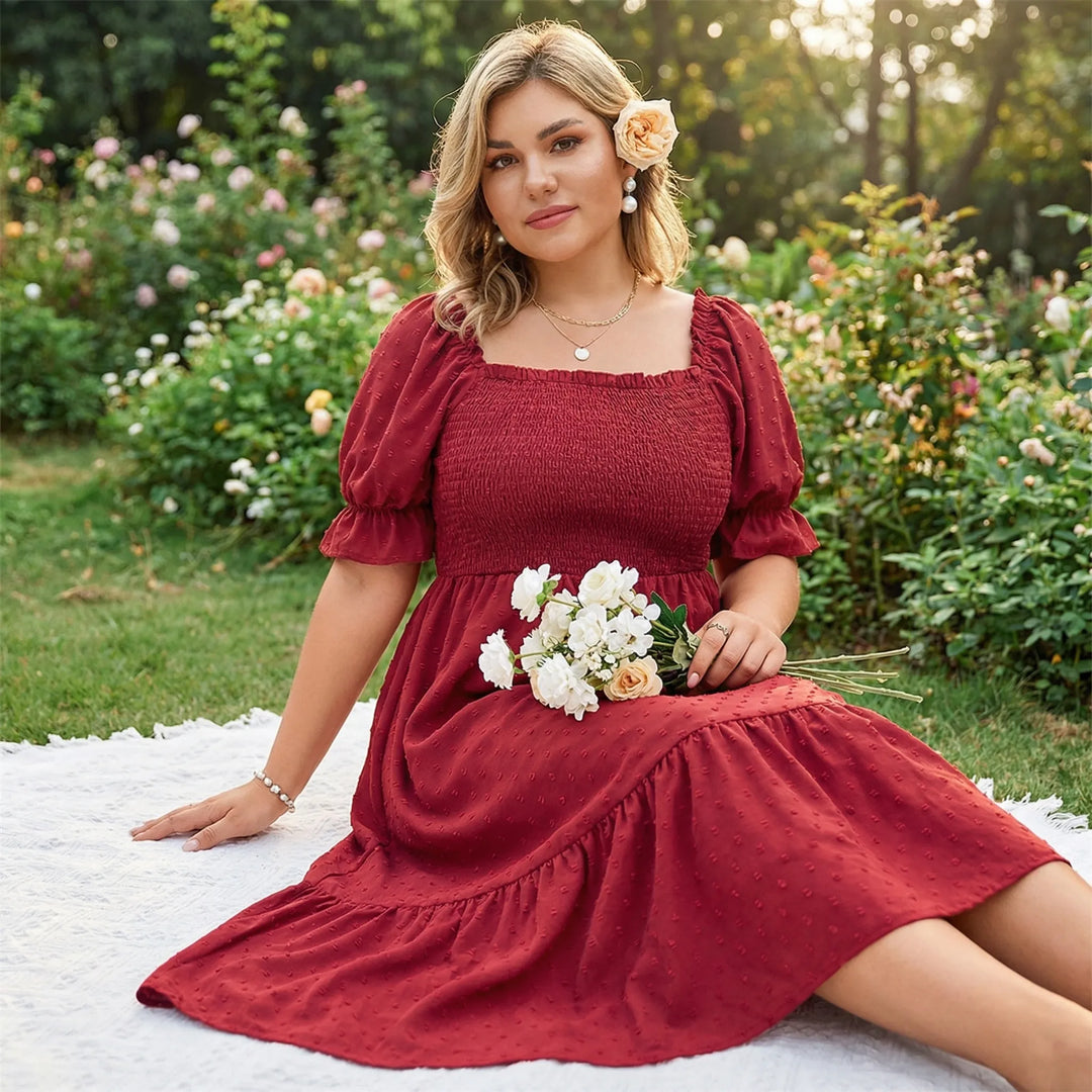 Damenkleid XL Mit Gesmoktem Oberteil - Connie