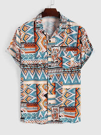 Sommer Damen Shirt mit Ethnischem Druck und Brusttasche – Nova