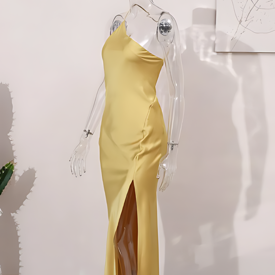 Gelbe Sommerkleid mit Offenem Rücken – Noëlle