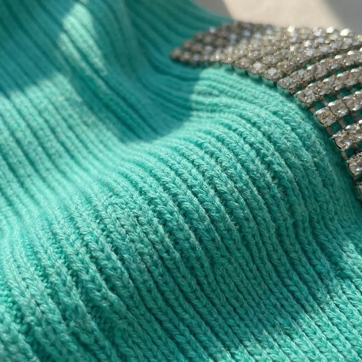 Eng Anliegendes Strickshirt Damen Mit Glitzernden Schultern - Laura