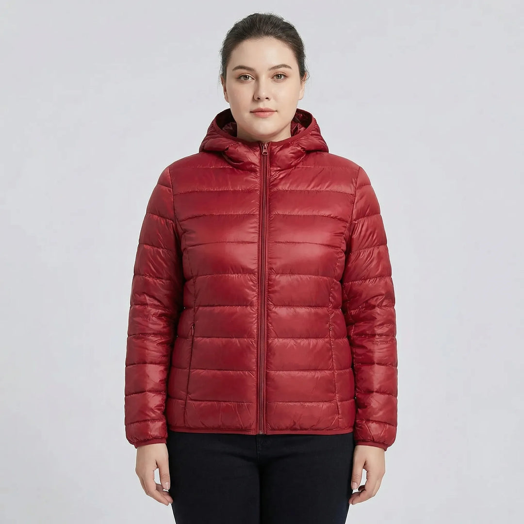 Gefütterte Jacke Mit Reißverschluss In Großen Größen - Rose