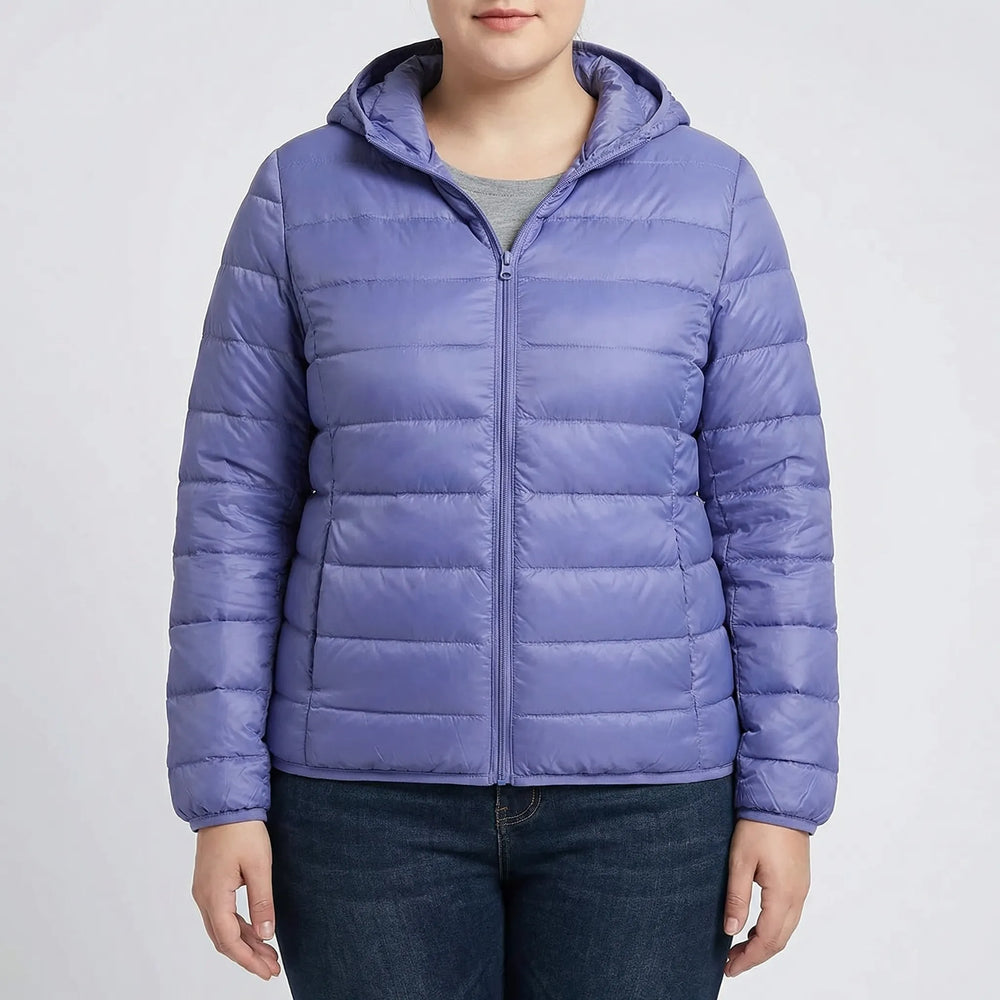 Gefütterte Jacke Mit Reißverschluss In Großen Größen - Rose