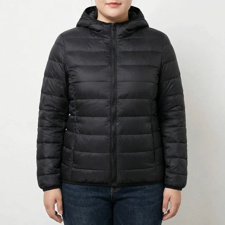 Gefütterte Jacke Mit Reißverschluss In Großen Größen - Rose