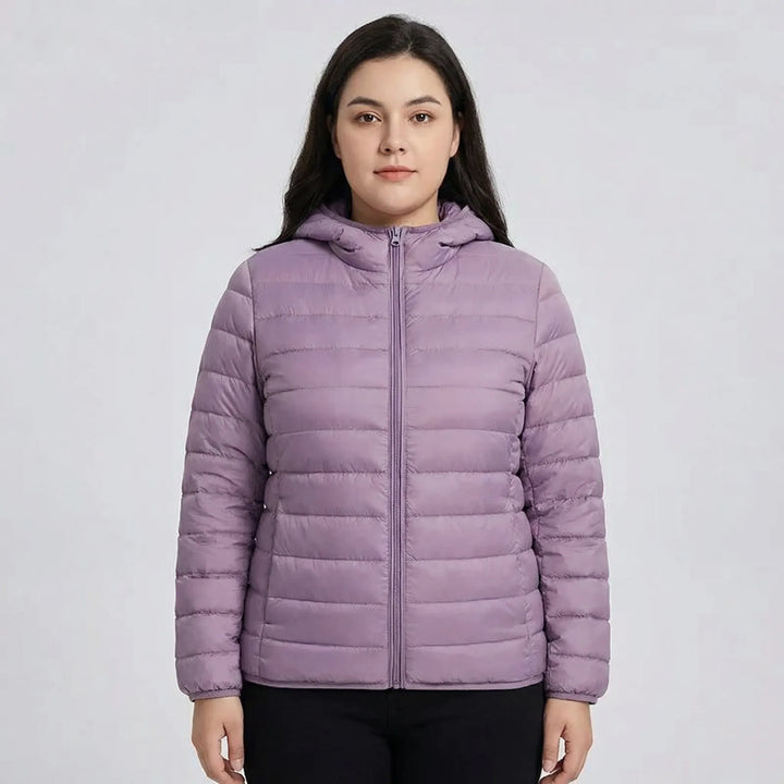 Gefütterte Jacke Mit Reißverschluss In Großen Größen - Rose