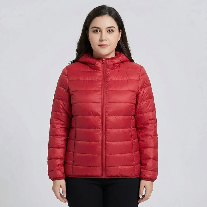 Gefütterte Jacke Mit Reißverschluss In Großen Größen - Rose