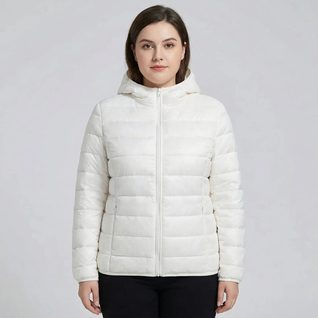 Gefütterte Jacke Mit Reißverschluss In Großen Größen - Rose