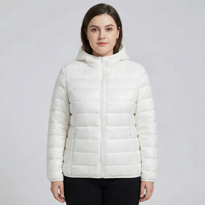 Gefütterte Jacke Mit Reißverschluss In Großen Größen - Rose