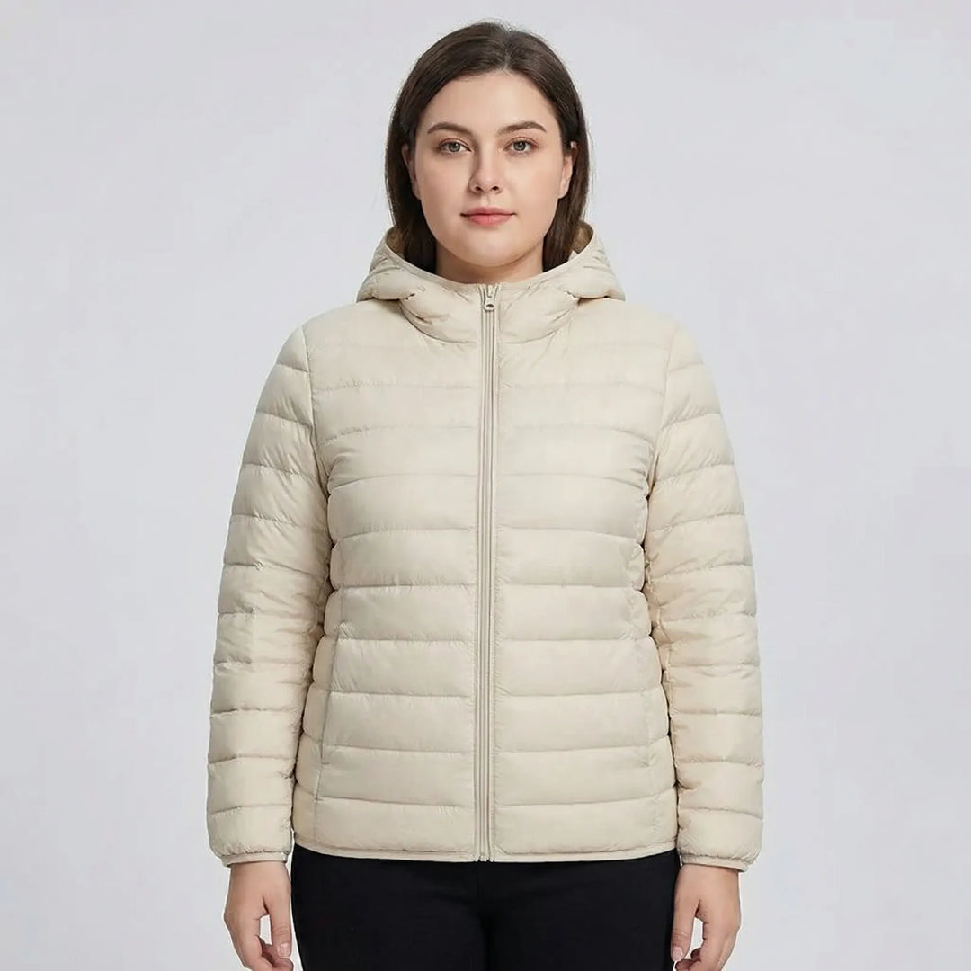 Gefütterte Jacke Mit Reißverschluss In Großen Größen - Rose