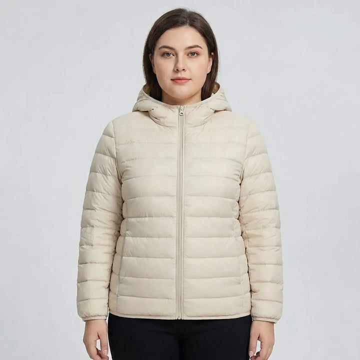 Gefütterte Jacke Mit Reißverschluss In Großen Größen - Rose