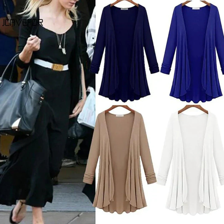 Damen Strick-Cardigan mit Rüschen – Chiara