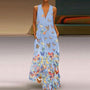 Trendy Ärmelloses Maxi-Sommerkleid mit Schmetterlingsmuster – Malia