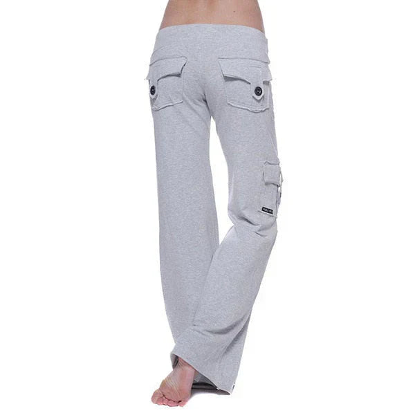 Damen Bootcut Cargo Hose mit Taschen – Isabella
