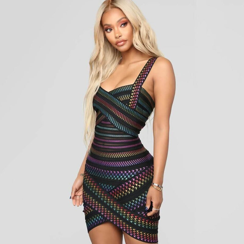 Trendy Gestreiftes Bodycon Minikleid für Damen – Liana