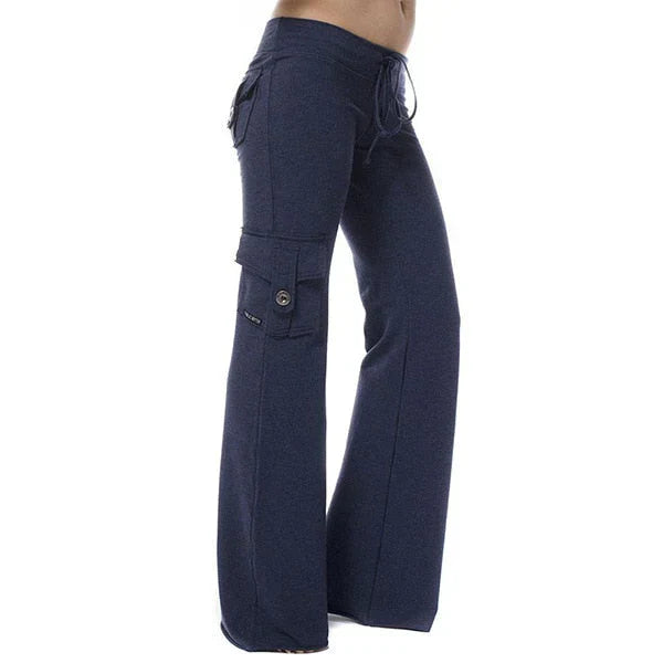 Damen Bootcut Cargo Hose mit Taschen – Isabella