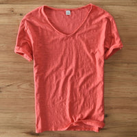 Leichtes Leinen V-Ausschnitt Shirt Herren – Atmungsaktiv & Sommerlich – Thilo