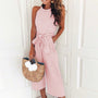 Luftiger & Stilvoller Damen Jumpsuit mit Taillengürtel und Streifen – Nayla