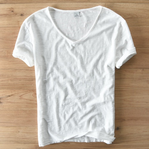 Leichtes Leinen V-Ausschnitt Shirt Herren – Atmungsaktiv & Sommerlich – Thilo