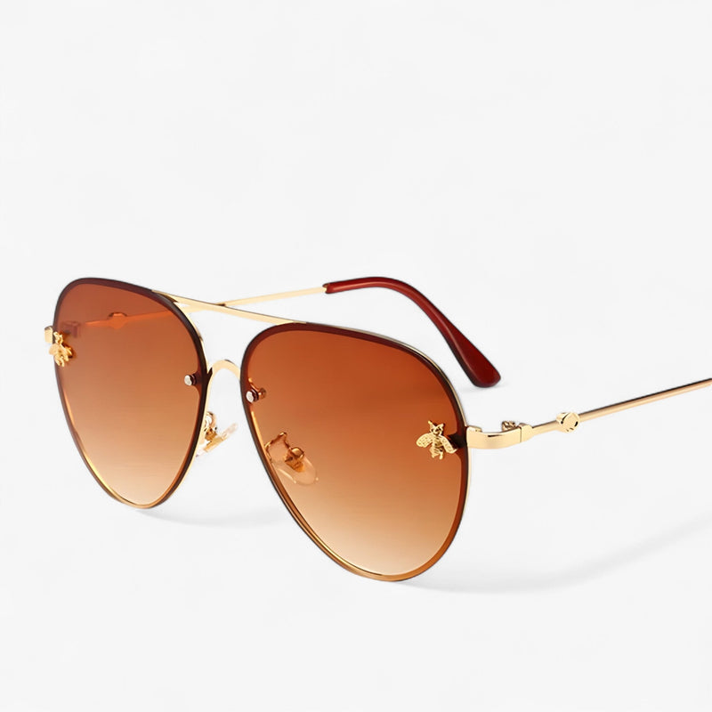 Vintage Piloten-Sonnenbrille mit Bienen-Detail – Halcyon