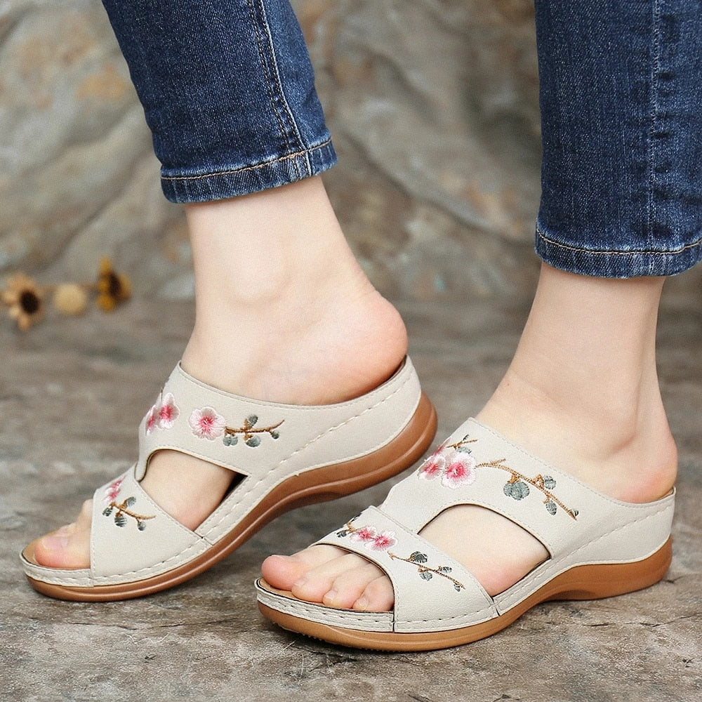 Orthopädische Blumen-Sandalen für Damen – Florina