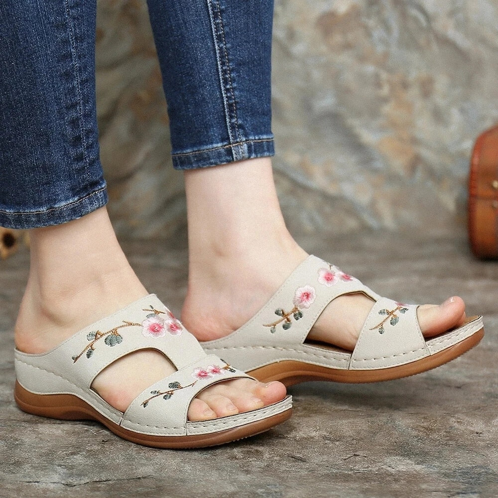 Orthopädische Blumen-Sandalen für Damen – Florina