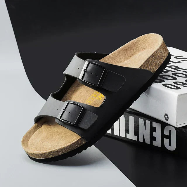 Luftige & Bequeme Herren Ledersandalen mit Verstellriemen – Matteo