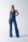 Herzförmiger Rückenfreier Jeans-Jumpsuit Damen – Sakura