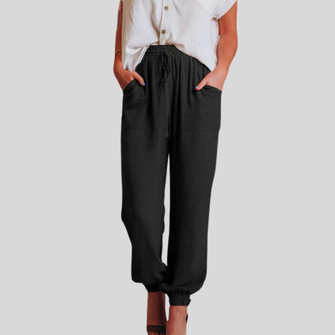Luise – Elegante Hose mit Kordel – Produktansicht 1