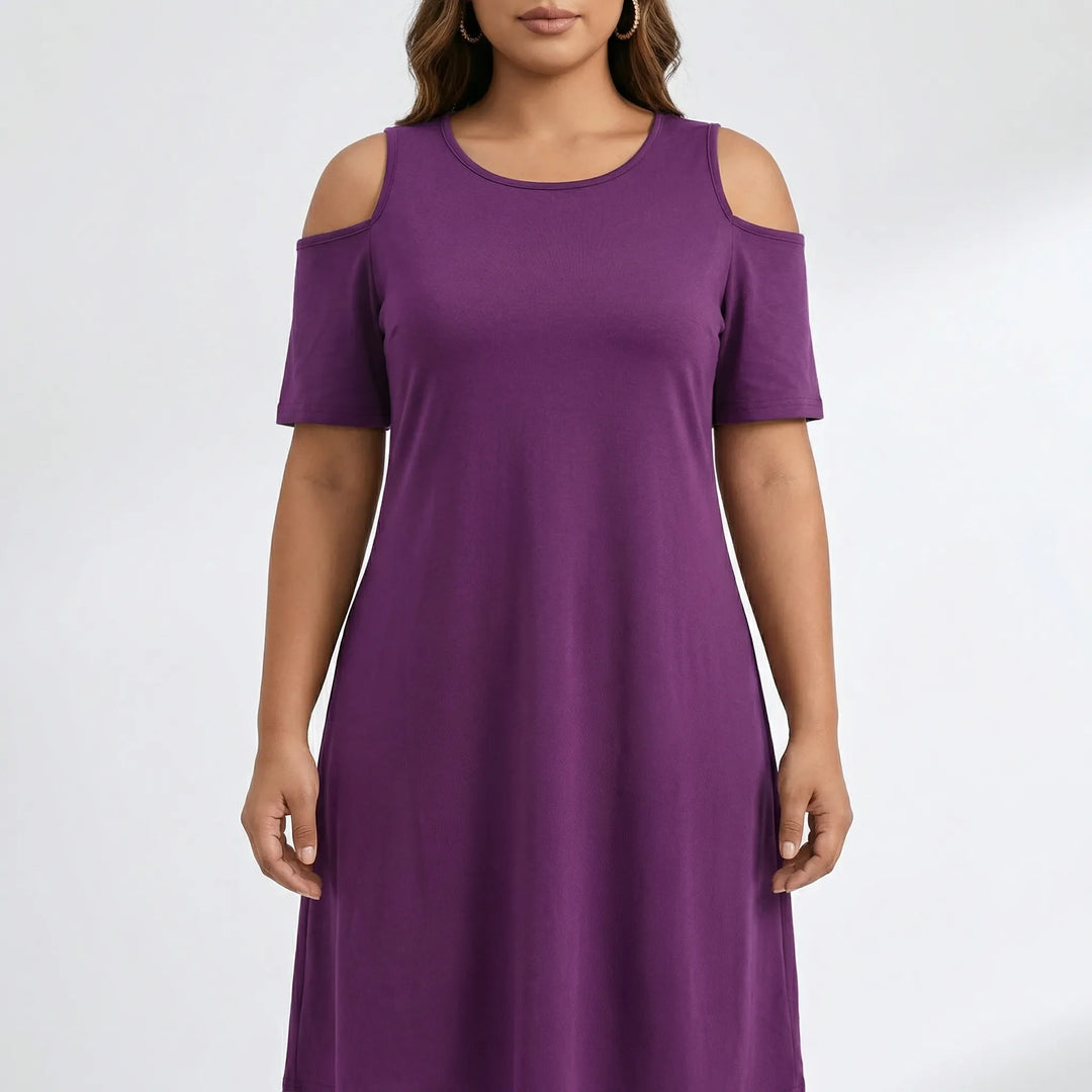 Knieumspielendes Damenkleid XL Mit Schulterausschnitten - Terri