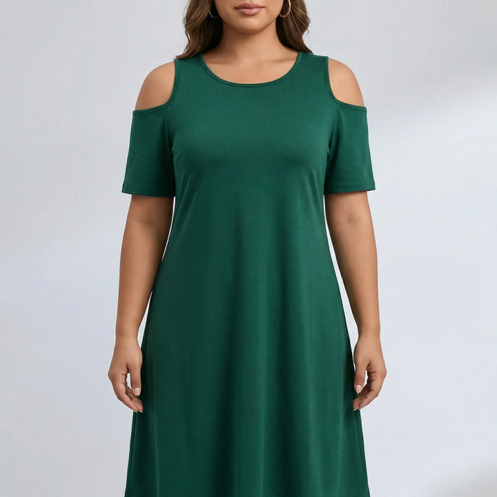 Knieumspielendes Damenkleid XL Mit Schulterausschnitten - Terri